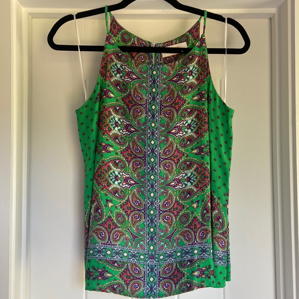 Green paisley tank Size Small